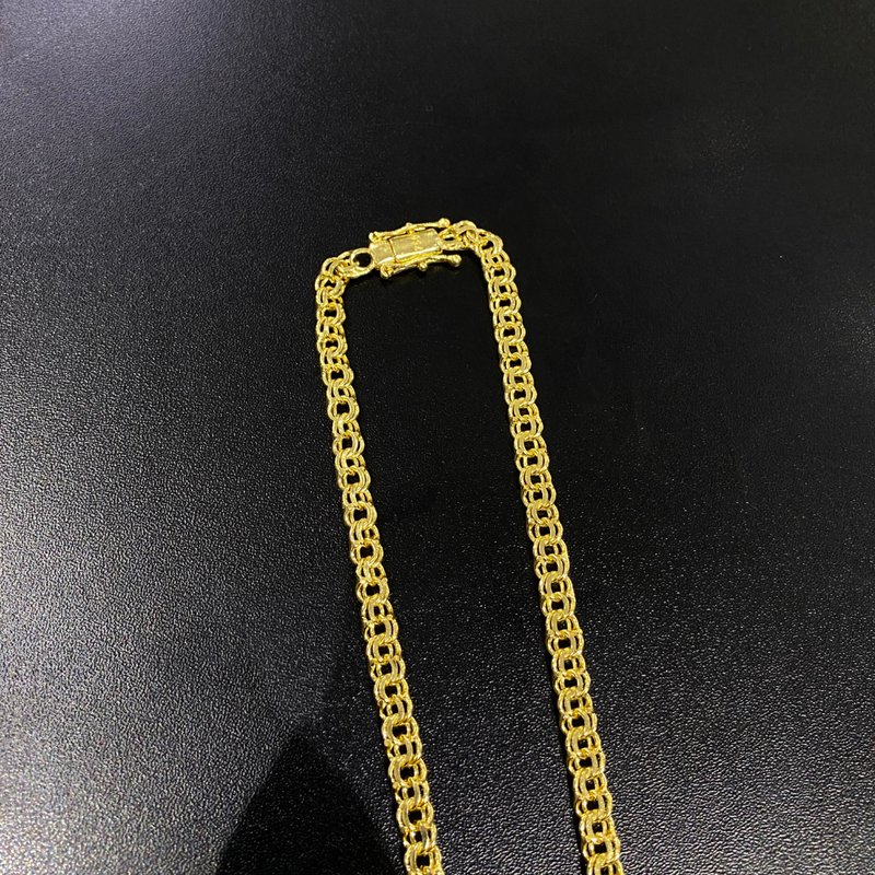 Corrente Grumet Trançada Banhada a ouro 18k