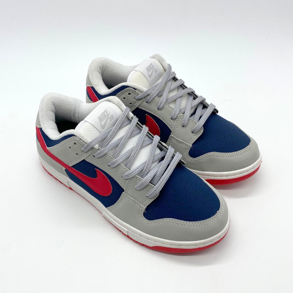 Tênis Nike Dunk - Cinza, Azul e Vermelho