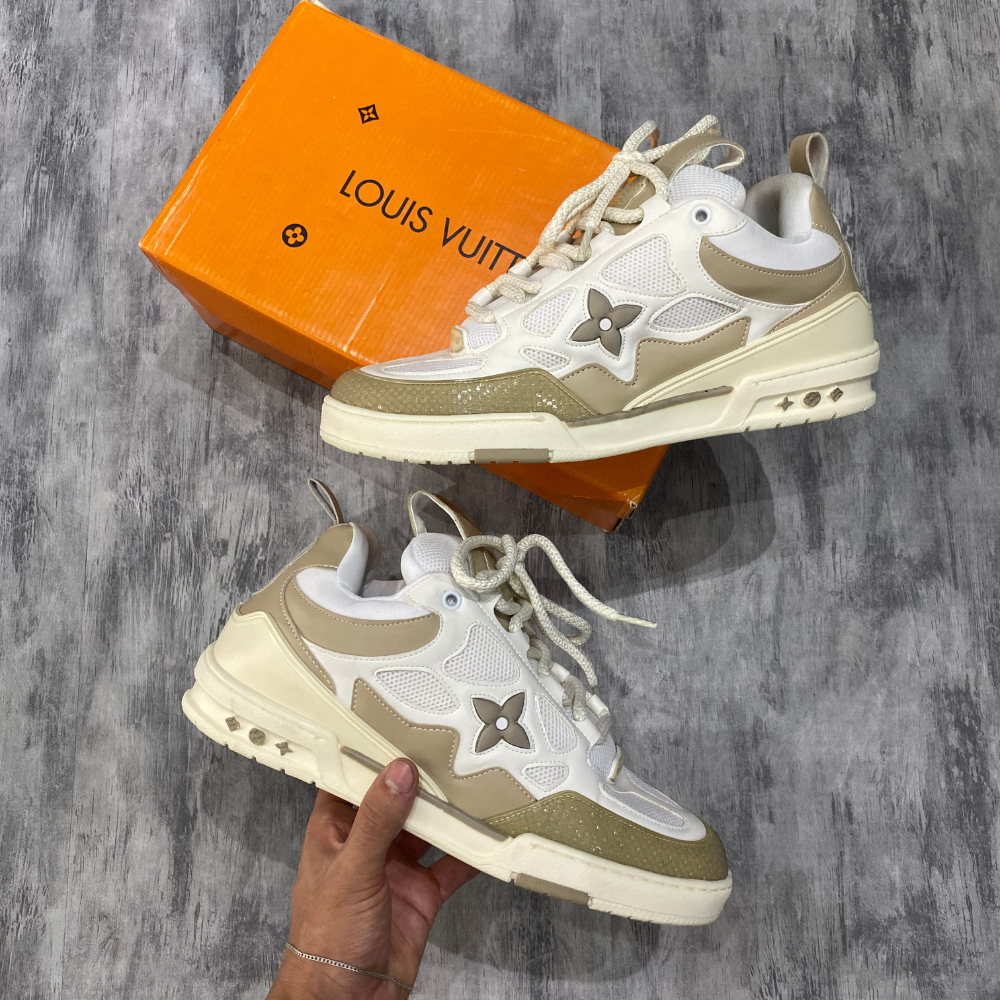 Tênis LV SKATE BEGE E BRANCO