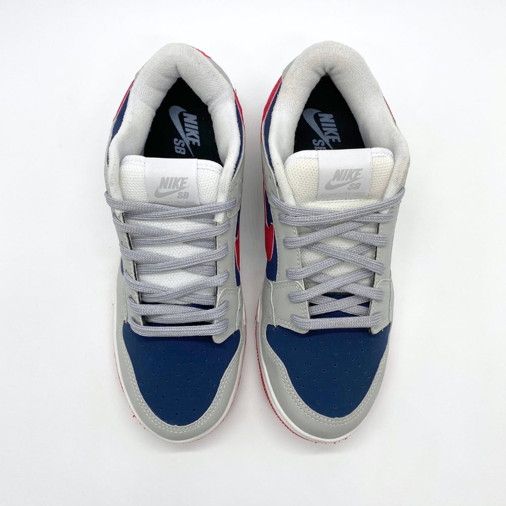 Tênis Nike Dunk - Cinza, Azul e Vermelho