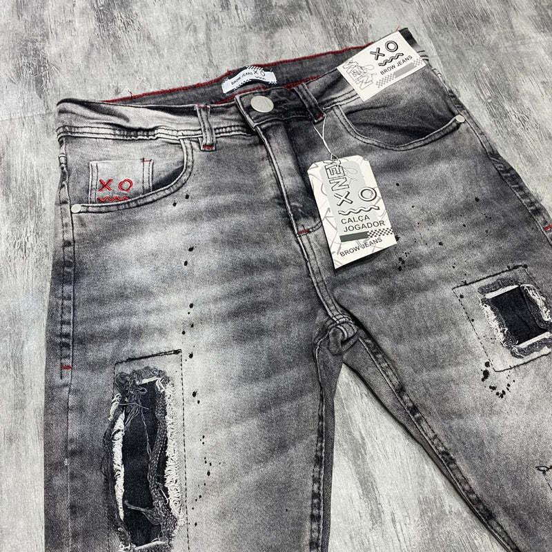 Calça jeans Jogador Cinza