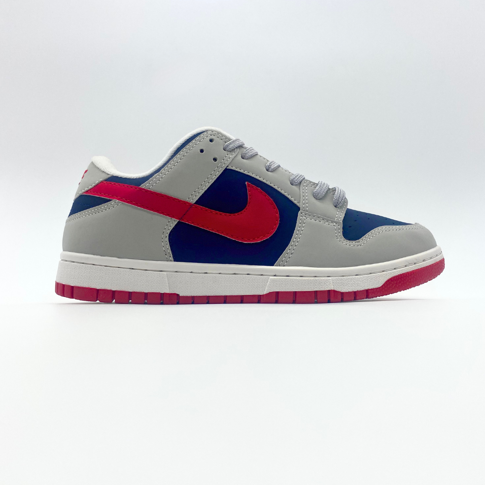 Tênis Nike Dunk - Cinza, Azul e Vermelho