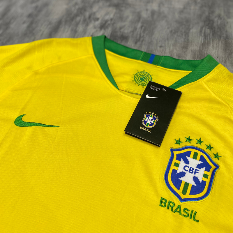Camisa Brasil Copa do Mundo 2018 - Retrô Masculina Amarela