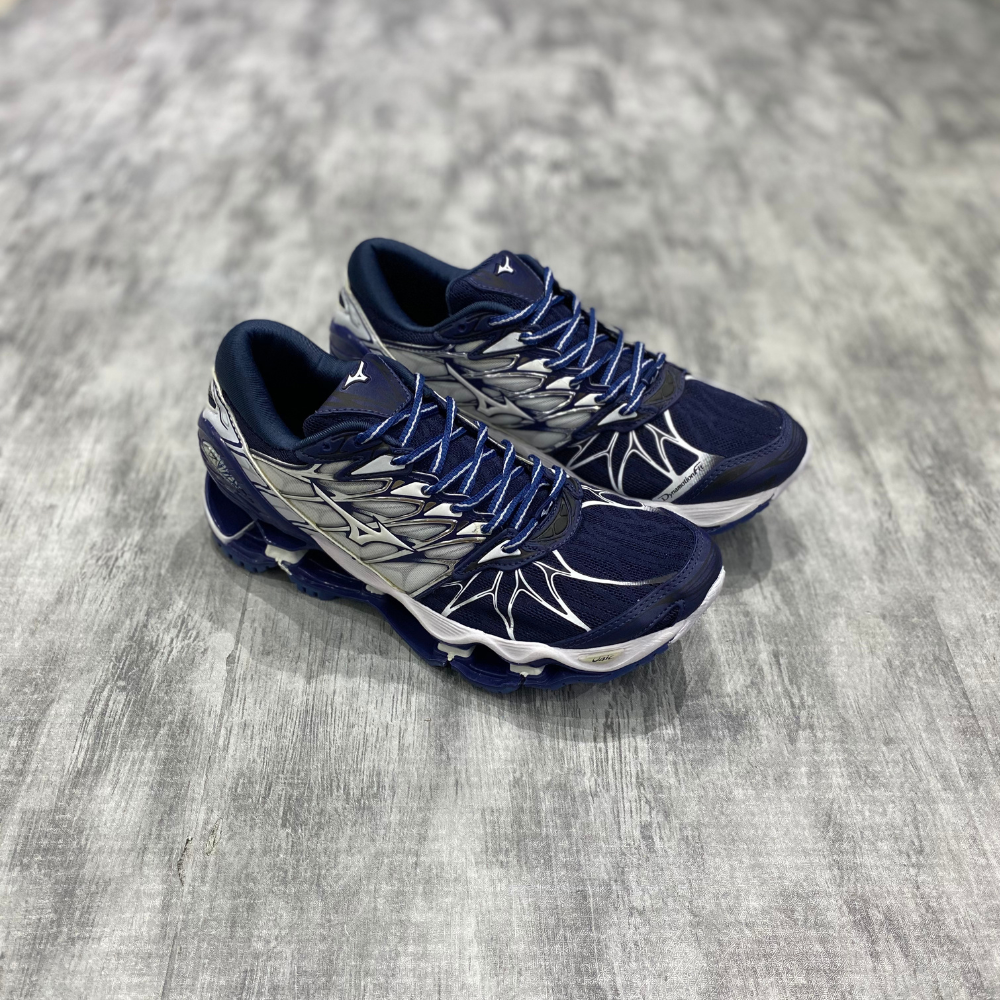 Tênis Mzuno Wave Prophecy 7 Azul Marinho e Branco