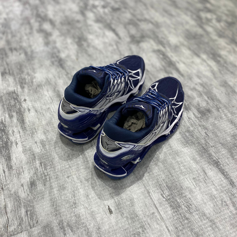 Tênis Mzuno Wave Prophecy 7 Azul Marinho e Branco