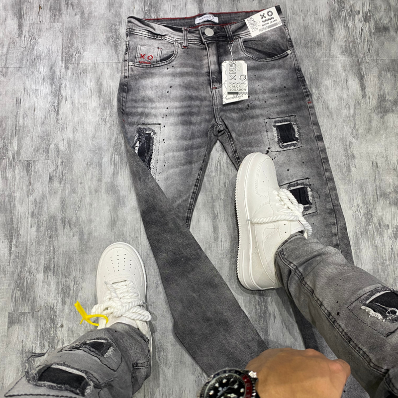 Calça jeans Jogador Cinza