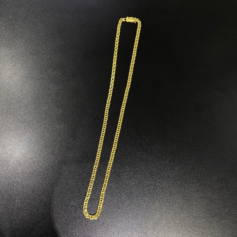 Corrente Grumet Trançada Banhada a ouro 18k