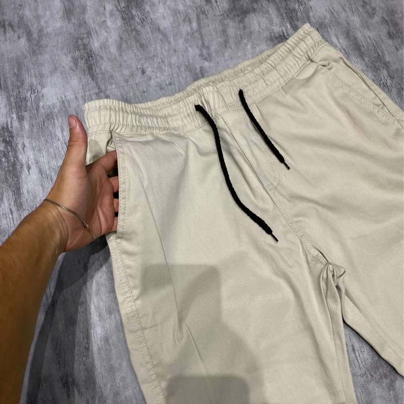 Calça Jogger Com Punho BEGE