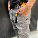 Calça jeans jogador cinza Escuro