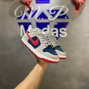 Tênis Nk Dunk Low - Cinza, Azul e Vermelho