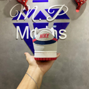 Tênis Nk Dunk Low - Cinza, Azul e Vermelho